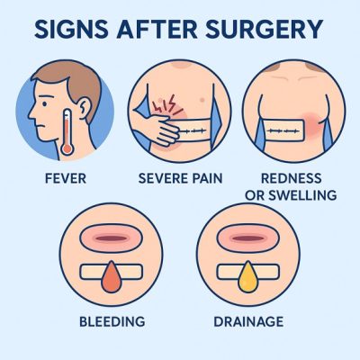 علائم هشدار بعد از جراحی