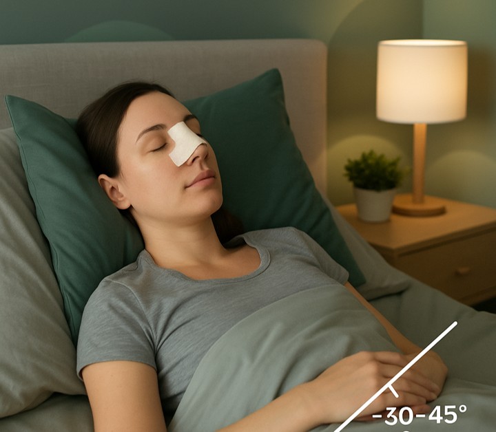 نحوه خوابیدن بعد از عمل بینی